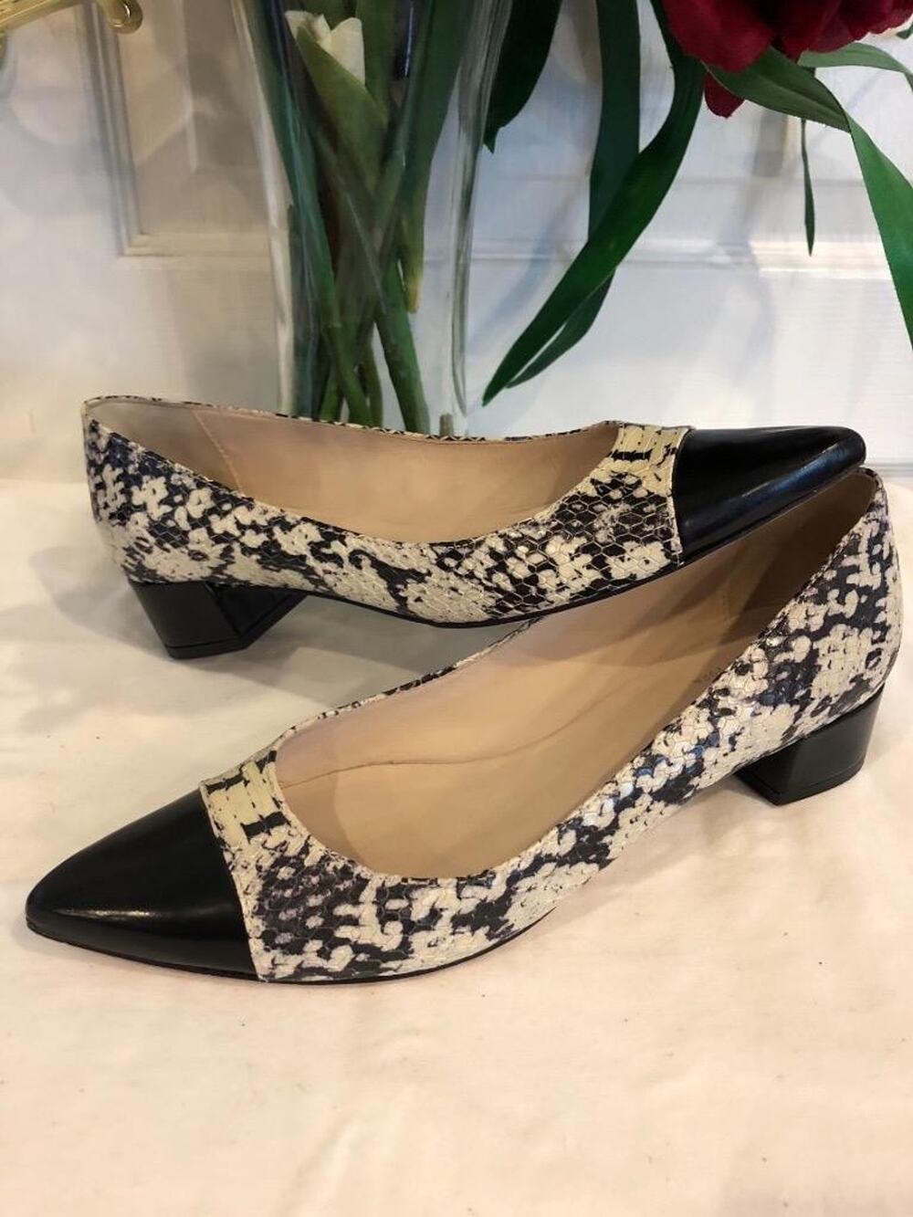 KATE SPADE NEW YORK CAP TOE SNAKE SKIN PUMP SIZE 7.5 (SH800